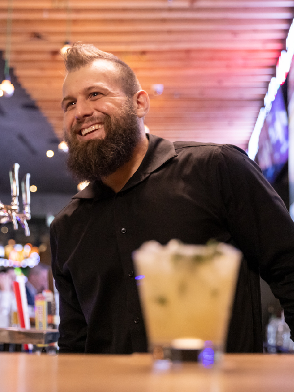 bar tender with mohawk